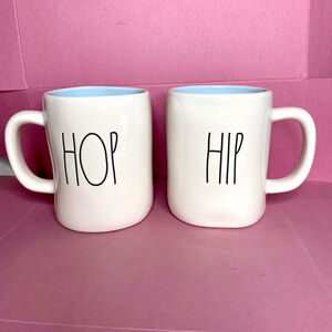 Rae Dunn White & Blue Easter HIP HOP Mugs Set NEW